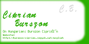 ciprian burszon business card